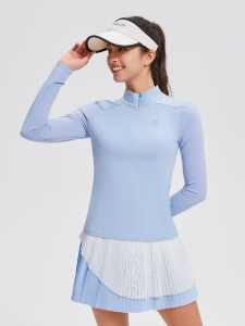 COSLEAF Set Váy Áo Polo Dài Tay Có Khóa Kéo Chỉ Số Chống Nắng UPF50 +  Chất Liệu Co Giãn Cao Thoáng Khí Và Nhanh Khô