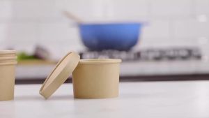 25/50 Hộp Đựng Súp Giấy 235ml/8oz Có Nắp Thân Thiện Với Môi Trường Làm Từ Giấy Kraft Dùng Được Cho Kem Và Súp Dùng Một Lần