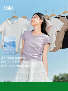 Semir | Áo Thun Cổ Tròn Tay Ngắn Dáng Ôm Mát Mẻ Mùa Hè