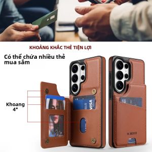 Ốp Lưng Ví Da Có Chân Chống Gập Cho Samsung Galaxy S26/S25/S24/SA23/S22 Ultra/Plus FE A18/A57/A37/A17/A56/A36/A26/A16/A55/A35 Với Chức Năng Đựng Thẻ