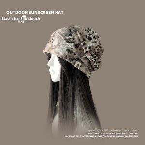 WEIAI | Vintage American Leopard Patterned Wasteland Style Face-framing Cold Hat Beanie