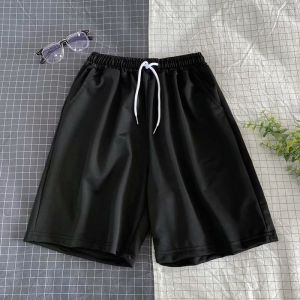 Summer Thin Ice Silk Workwear Shorts Mens Loose Casual Big Pocket Quick Dry Large Size Trendy Youth Popular Loose Fit Pants