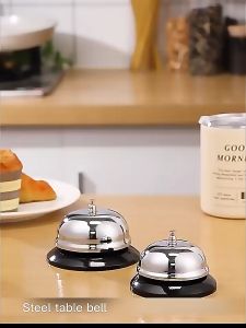 Call Bell Metal Desk Bells Service Bells Kitchen Reception Call Bells for Reception Area Customer Service Louds and Clear Sound Reception Call Bells Stainless Steel Durable Restaurant Bar and Classic Concierge Service Hotel Bell