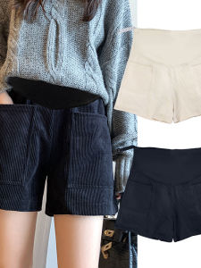 Quần Short Nhung Kẻ Cạp Cao Cho Bà Bầu Mùa Thu Đông Quần Dài Ống Rộng Mùa Xuân Nỉ Quần Dài Mùa Đông Cỡ Lớn Quần Lót