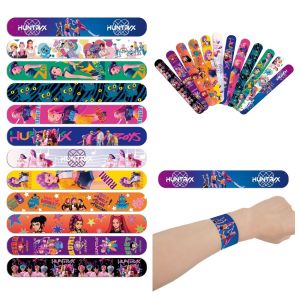 12/24/36/48 Pcs Anime KPop Demon Hunters Slap Bracelets Birthday Party Favors Gift Anime Role-Playing Snap Bracel Party Supplies