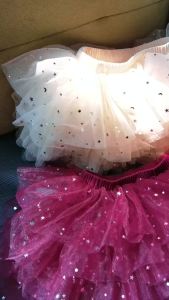 Xmas Little Girls Tutu Skirts Toddler Red Stars Fluffy Tulle Princess Ball Gown Petiskirt Ballet Dance Kids Party/birthday Skirt
