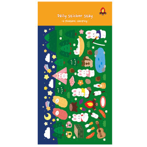 Bonito Camping Themed Stickers Decorative Adhesive Paper for Scrapbooking Pleasant Outdoor Activity Themed Design