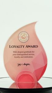 Jay C. Designs Acrylic Plaque Trophy Aurora Award Customized Personalized For Awarding 8052