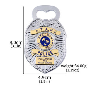 Game Movies Resident Evil Raccoon Police Keychain Bottle Opener Department Badge Enamel Pin Fridge Magnets For Party Jewelry