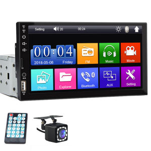 HIPPCRON 7" Car Radio 1DIN MP5 Multimedia MP5 Player HD Touch Screen FM 12V ISO Power Aux Input BT5.1 USB Mirror Link Universal