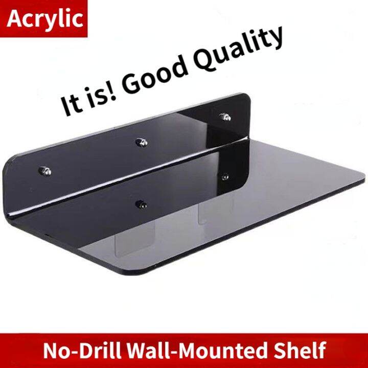 Acrylic Wall Mounted Shelf L Bathroom Rack Monitor Stand Kitchen