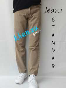 CELANA JEANS PRIA MODEL STANDAR REGULER WARNA MOCCA