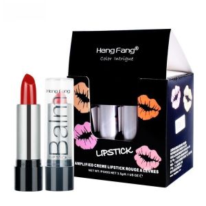 HengFang Moisturizing Lipstick Box Set of 12 Stage Performance Red Lipstick Easy to Color Oil Skin Compatible Satin Finish