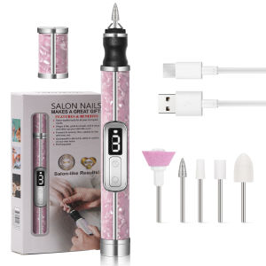Bộ Dụng Cụ Mài Móng Điện Có Thể Điều Chỉnh Tốc Độ Để Cắt Tỉa Đánh Bóng Làm Sạch Dưỡng Móng Loại Bỏ Da Thừa Trên Móng Chân Dày Kèm Pin