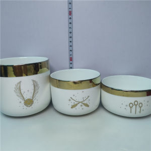 Bát Ceramic Harry Potter Dung Tích Lớn Hình Thoi Bằng Sứ Màu Vàng Có Cánh Tay Áo Nhỏ Dụng Cụ Ăn Uống Đồ Ăn Nhẹ Đồ Dùng Nhà Bếp