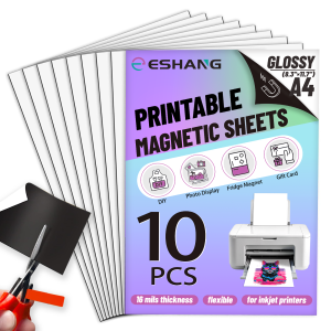 10/5 Sheets A4 Printable Glossy Magnetic Sheets Waterproof Inkjet Printing 16Mil Flexible Magnetic Photo Paper for DIY Crafts