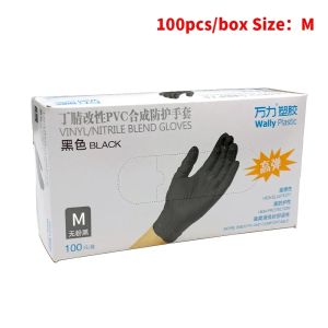 100pcs Black Disposable Kitchen Gloves Thicken High Elastic Environmentally Friendly Food Safety Cooking Cleaning Tools