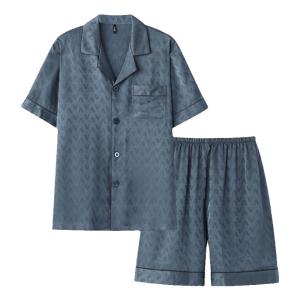 LEZIMENG | Summer Silk Short Sleeve Shorts Set