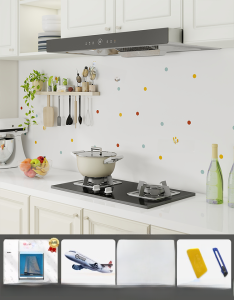 Kitchen Wall Stickers Oil Resistant High Temperature Resistant Aluminum Foil Thickened Anti Oil Stickers for Stove Decoration