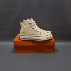 SEPATU CNVRS 70S HIGH EGRED CREAM SOL GLOSSY 36-43 SNEAKERS KREM PUTIH