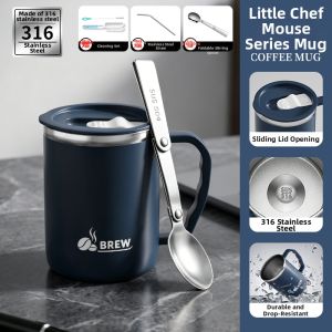 XIAOCHUSHU | Stainless Steel Office Water Mug With Lid