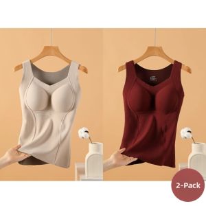 ZISU | Graphene Thermal Fleece Padded Tank Top with Bra