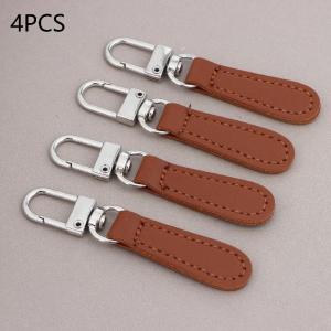 4pcs PU Leather Zipper Pulls Replacement Fasteners for Bags Luggage Purses And Backpacks Durable Pull Tabs