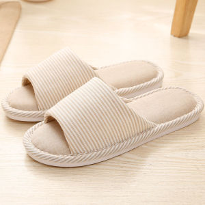 Spring & Fall Winter Four Season Flax Cotton Linen Fabric Slippers Man and Woman Cartoon Household Non Slip Lovely Bedroom Summer