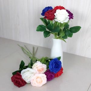 Sampai7an PBP120 / Tanaman Hias Bunga Mawar Tangkai Artificial Hiasan Kamar Ruang Tamu Kantor Ornamen Plastik Rose Flower / COD