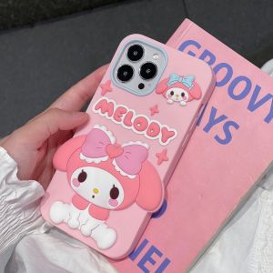 Sanrio | 3D Sanrio Star Melody Cartoon Phone Case For iphone 16 Plus 15 14 13 12 17 Pro Max 11 Silicone Shockproof Protective Soft Cover