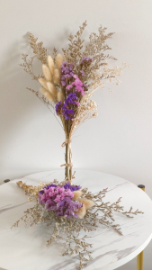 ช่อดอกไม้แห้ง ช่อสแตติส หางกระต่าย ดอกไม้จัดแจกัน Dried flower bouquet