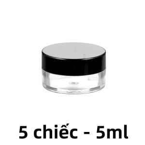 5/10 Chiếc 5Ml Nhựa Trong Suốt Đính Hạt Hộp Bảo Quản Tròn Nhỏ Lọ Đựng Trang Sức Trang Điểm Tổ Chức Đáy Hộp Đựng