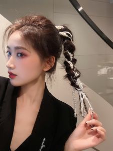 Pearl Hair Tie Ribbon Womens Style Butterfly Knot Hair Accessory Hair Clip Hairband Silk Ribbon Hair Cord Coconut Zhang