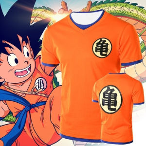 Bandai | Anime Dragon Ball Armor Short-sleeved Loose T-shirt Goku Cos Printed Mens Half-sleeved Top Casual and Quick-drying Trend