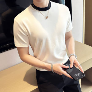 Short Sleeve Cotton T-Shirt Mens Summer New Style Trendy Brand Half Sleeve round Neck Pure Cotton Base Layer Casual Wear