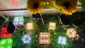 10CM Solar Ice Lamp Glass Brick Light Cube Solar Pathway Outdoor Waterproof Garden Light Bar Lightning
