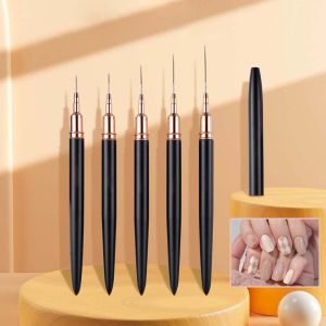 5 ชิ้น/เซ็ตภาษาฝรั่งเศสคํา Nail Art Liner จิตรกรรมแปรง 7/10/12/15/20mm Dotting วาดปากกาเส้น & Stripe & ดอกไม้ภาพวาดเล็บเครื่องมือ #