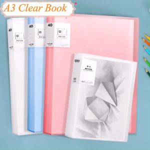 A3 Clear Book Folder File Organizer Document Clear Folder 30/60 Pages for Office School 44*32CM