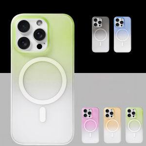 Ultra-thin Matte Gradient Magsafe Magnetic Phone Case iPhone 16 15 14 Plus 13 12 Pro Max PC Hard Back Cover For iPhone 16 Pro Max Slim Translucent Protective Casing