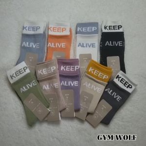 Vớ Tất YOGA chống trượt chữ KEEP ALIVE cao cổ phong cách trẻ trung