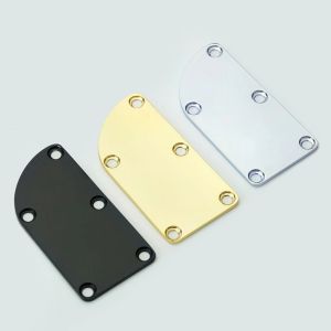 5-Hole Guitar Neck Plate Steel Neck Joint Plate Black Gold Chrome Compatible with Fende S Tele Electric Guitar Bass