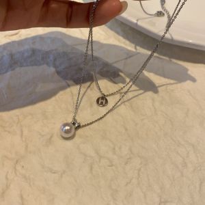 Double Layer Pearl Necklace Luxury Minimalist Womens Creative Cultural Neck Chain Korean Drama Main Female Role Jewelry