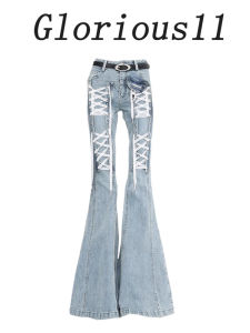 Quần Jeans Denim Ống Loe Co Giãn Cạp Cao Quần Dài Thường Ngày Cho Nữ Ống Loe Ống Rộng Ôm Dáng Quần Jeans Denim Co Giãn