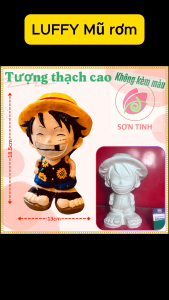 Tượng thạch cao LUFFY MŨ RƠM M34 (Không kèm màu) Bé Tô Màu Tô Tượng trò chơi trẻ em