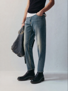 Jack Jones | Tencel Elastic Cuff Cat Whisker Washed Straight Mens Jeans