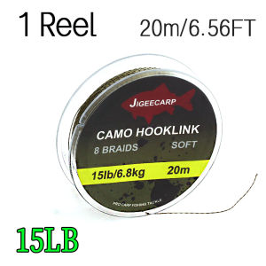 1PC Carp Fishing Line Braided Hooklink Soft Rig 15 25 35LB Braid Camo Carp Line For Hair Rig Carp Fishing Tackle