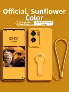 GGUU | Shockproof Full Coverage Phone Case  with Stand and Lanyard Liquid Silicone