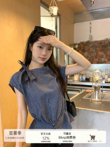 Áo Blouse Mỏng Giảm Eo Mùa Hè Dây Nơ Không Đều