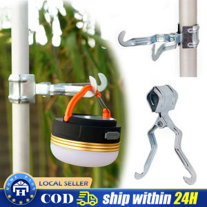 Camping Tent Stand Hanging Hook Clamp Outdoor Multifunctional Tools Metal Iron Clip Paper Tissue Hanging Hook Clip Camping Tent Lamp Hanger