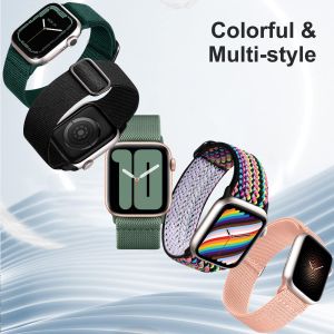 Nylon Strap for Watch Ultra 2/Ultra 49mm 44mm 38mm 41mm 40mm 45mm Men Women lWatch Series 10 42mm 46mm Series 9 8 7 6 5 4 3 SE Boho Style Elastic Strap